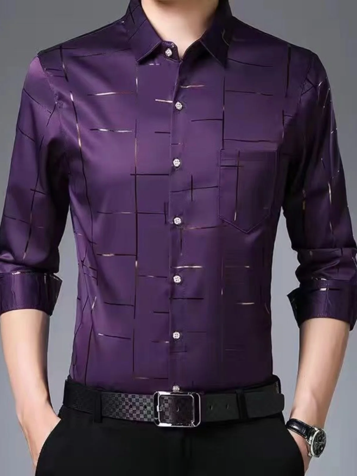 

Мужские тонкие удобные длинные све irt Slim Fit молодежные трендовые однотонные европейские простые сарафаны для осеннего сезона