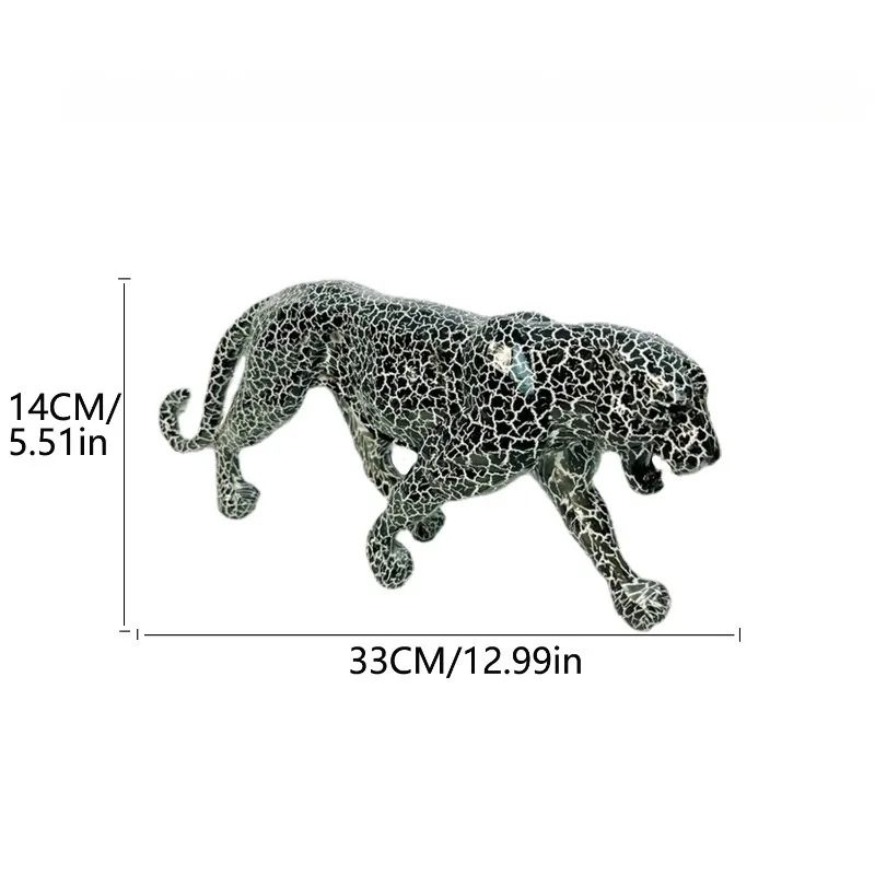 Modern Leopard Statue - Geometric Resin Cheetah Sculpture, Realistic Animal Decor For Home, Living Room, Bar, Cafe, Office