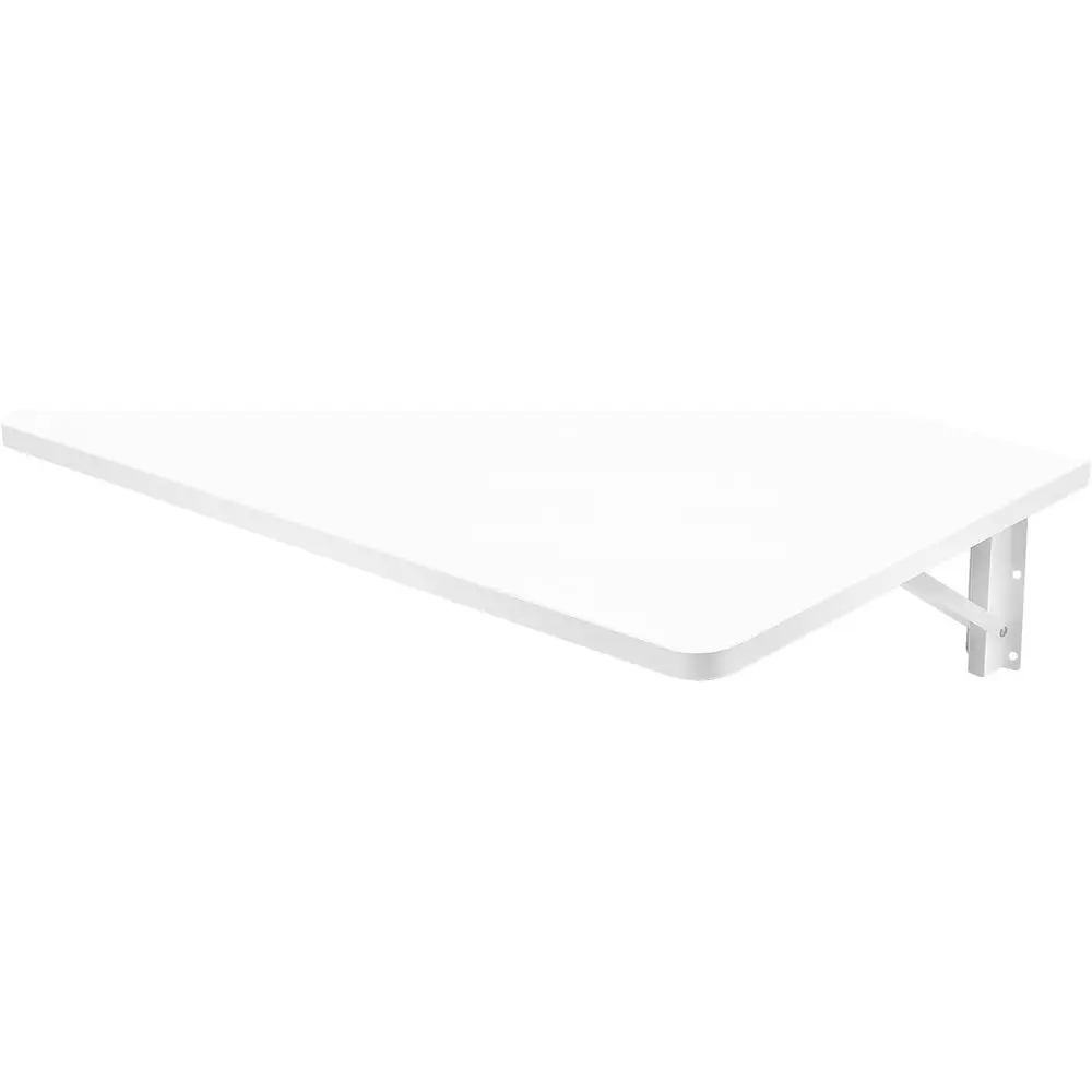 White Solid Wood Wall Mounted olding Table, 44lbs Load-Bearing olding Wall Desk with Triangular Bracket 23.6"x15.7" Space-Saving