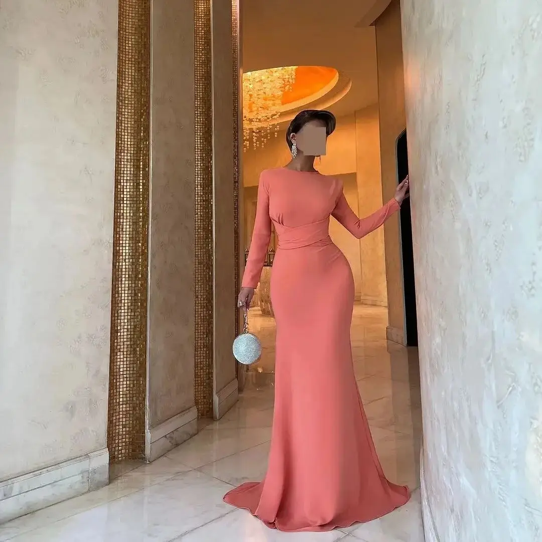 Saudi Arabia Prom Dresses Gala Formal Occasion Evening Dresses Long Sleeves Off Shoulder Dubai Wedding Party Gown For Special