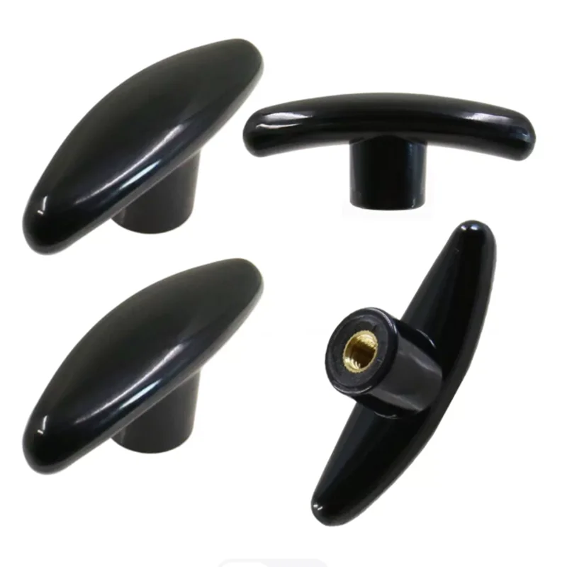 2Pcs M5 M6 M8 M10T-shaped Handle Bakelite Knob Internal Thread, T Type One Word Hand Grip for Machine Tool Equipment