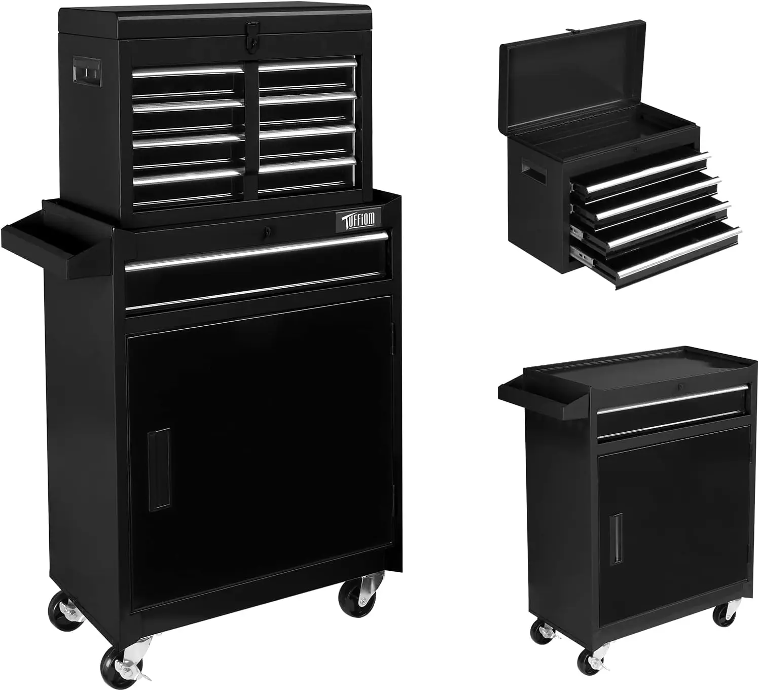 5-Drawer Rolling Tool Chest, Tool Storage Cabinet w/Drawers, Wheels, Detachable Top & Adjustable Shelf, Mechanic Tool Or