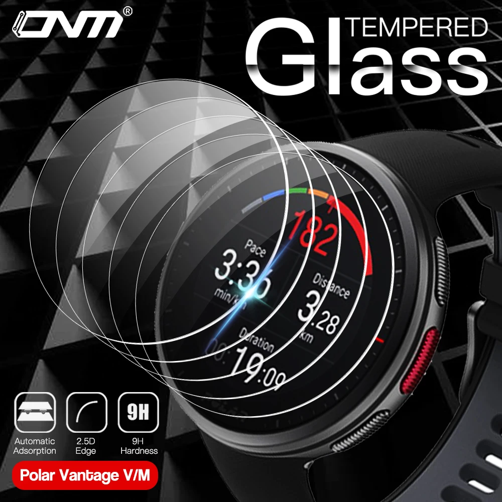 Protector de pantalla para reloj POLAR Vantage V, película de vidrio templado Premium 9H, accesorios para POLAR Vantage M, 5 uds.