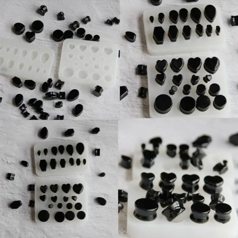 31BB 2Pcs Gothics Earrings Mold Eye Catching Ear Rings Epoxy Resin Mould Customized Jewelry Making Moulds for Craft Lovers