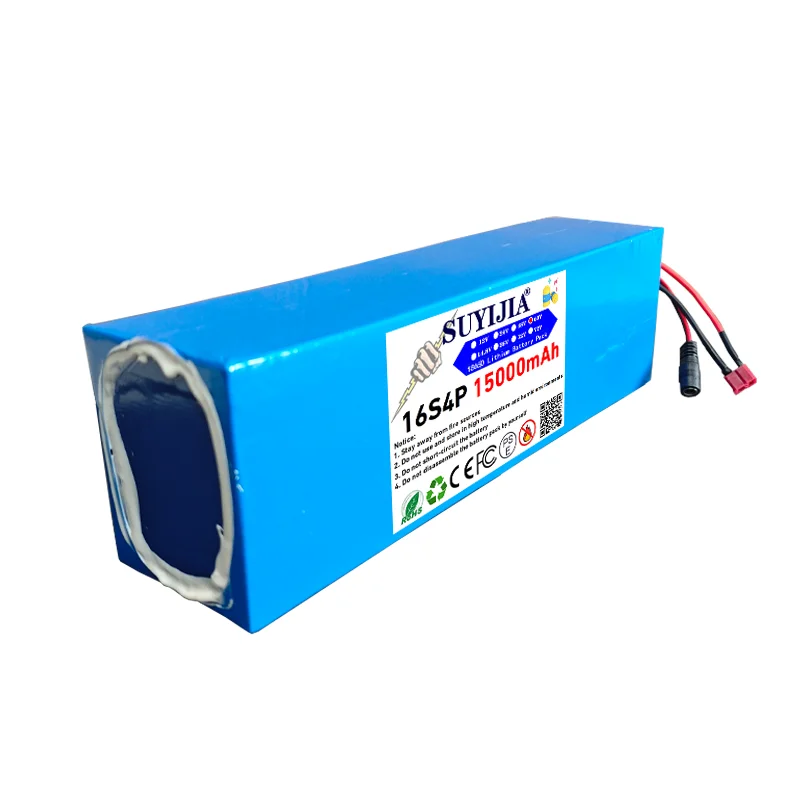 New 60V 15Ah battery 18650 16S4P 15000mAh 2000W high performance integrated BMS lithium ion battery electric vehicle battery