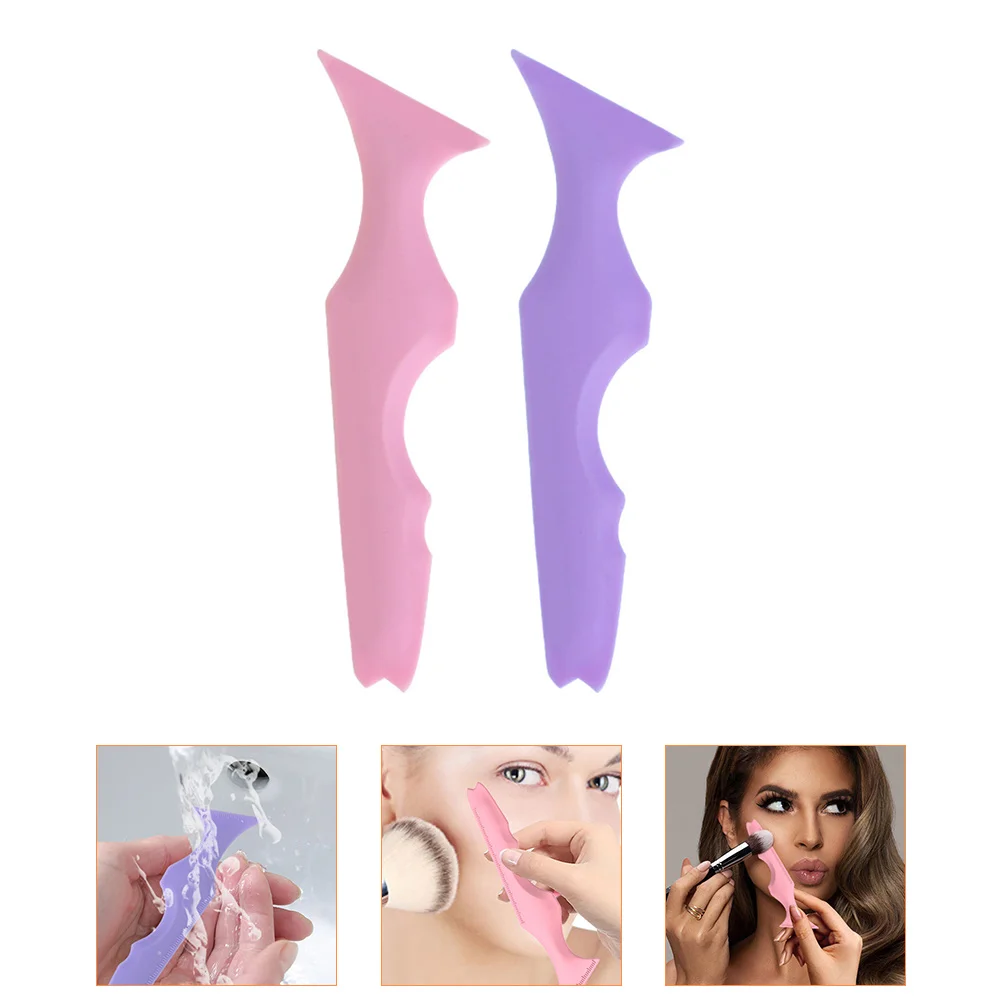 

2pcs Silicone Beauty Aid Tools Reusable Eyeliner Stencils Multi-function Makeup Applicator for Lipstick Eyeshadow Mascara Face