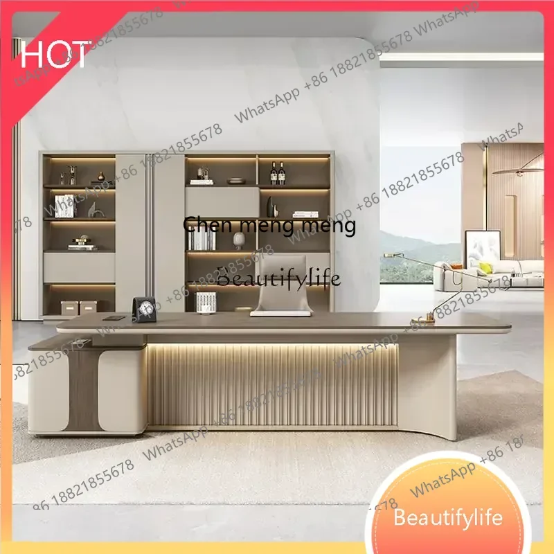 

style Modern combination table and chair light large class table boss table ss 8617