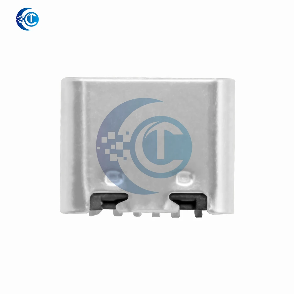 6Pin SMT Shielded Right Angle Type-C Female Socket 5 Pack, USB 3.1 Connector with Through-Hole Pins