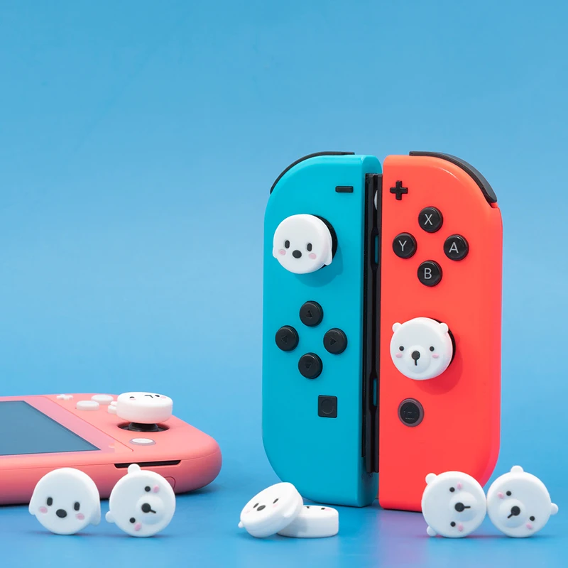 Thumb Stick con dibujos animados de gatos y pollos para Nintendo Switch, cubierta de Joystick Oled, NS Lite, Joy-con