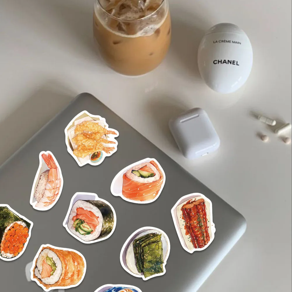 30PCS Dessert Shop Stickers DIY Cartoon Food Decals For Hand Account Laptop Suitcase Refrigerator Scrapbook Guitar Stickers