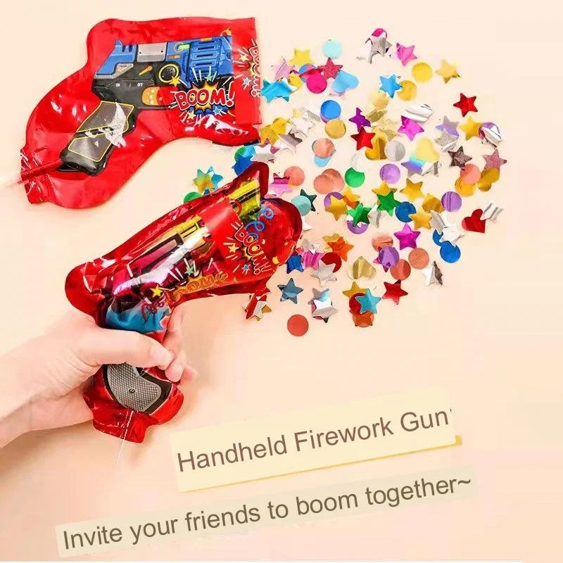 Handheld inflatable fireworks gun automatic inflatable fireworks gun salute hand thrown color birthday atmosphere spray canister