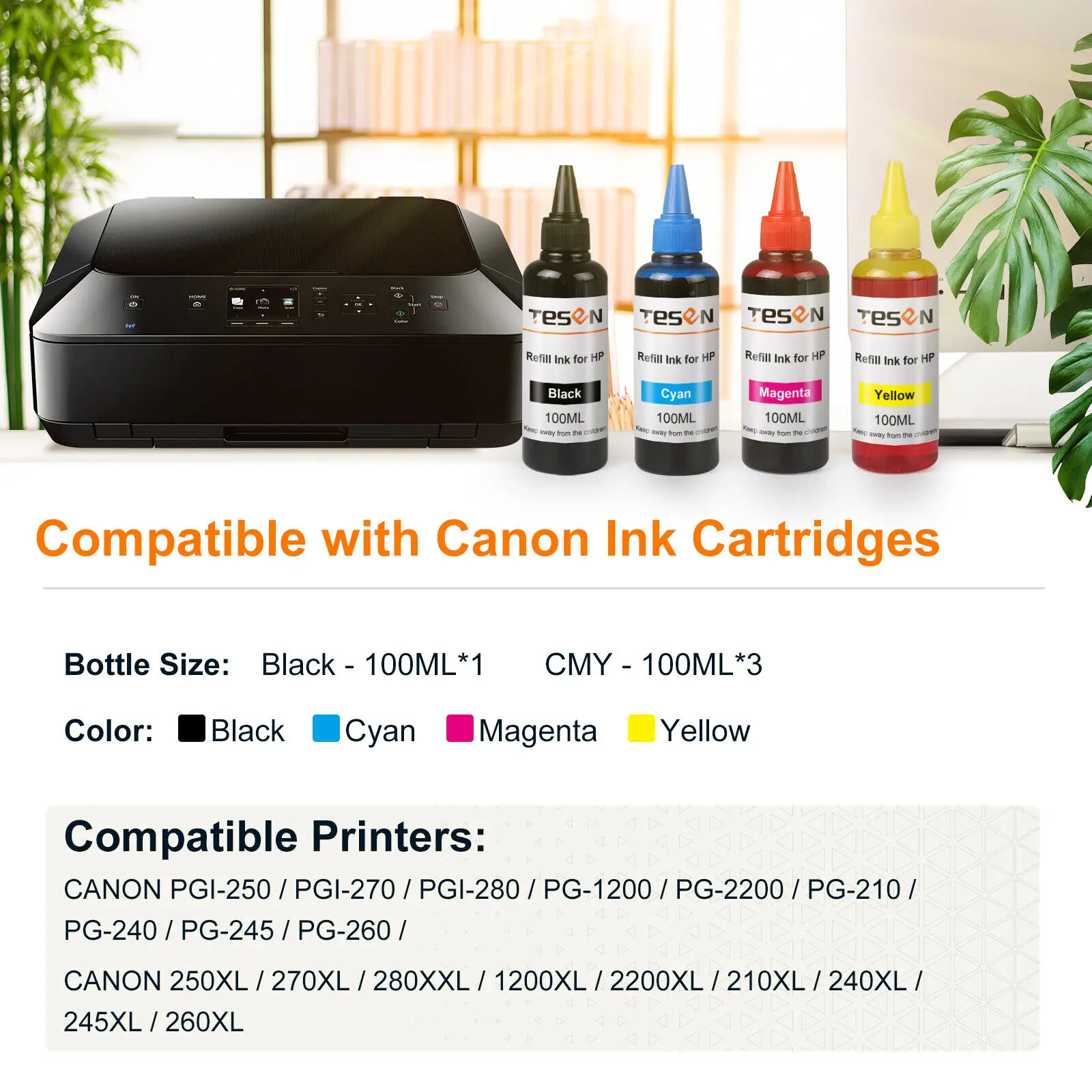 Refill Ink Kit (4 PK) for Canon PGI-250 PGI-270 PGI-280 250XL 270XL 280XXL