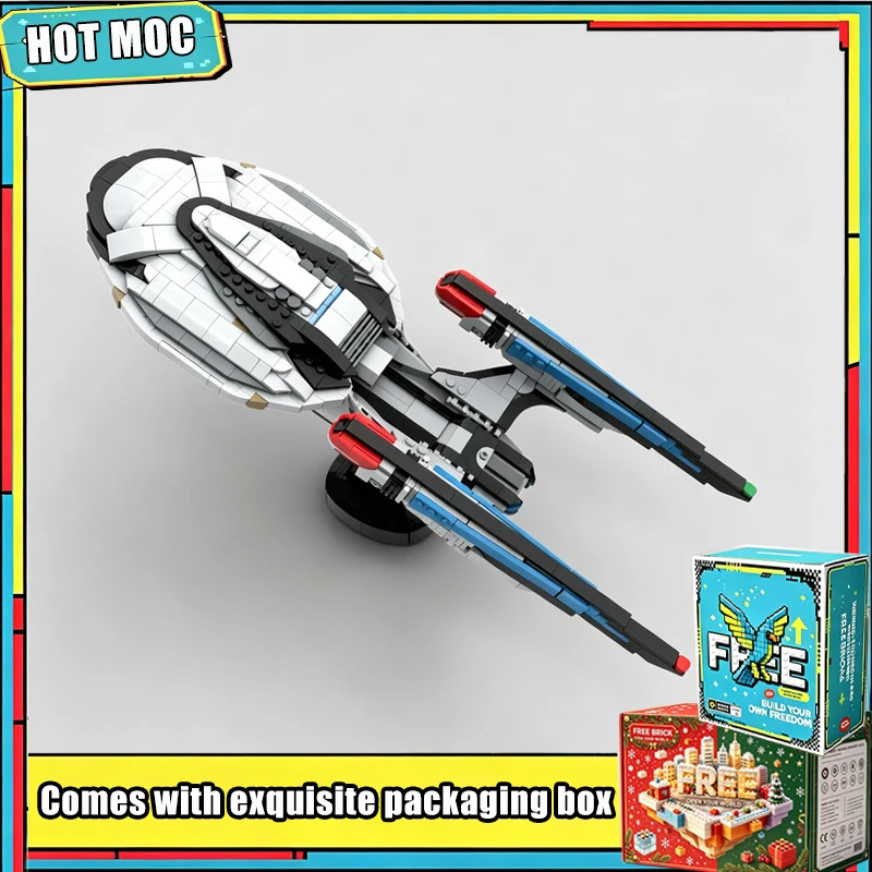 1050PCS Galactic Fleet Star Cruiser Model MOC Building Blocks Set DIY Assembly Space Warship Display Educational Creative Gift