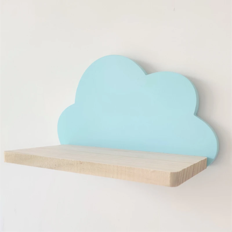 Ins Wooden Cloud Shelf for Kids Room Wood  Shelves  Children Boy Girl  Wall Decorative   Decoration