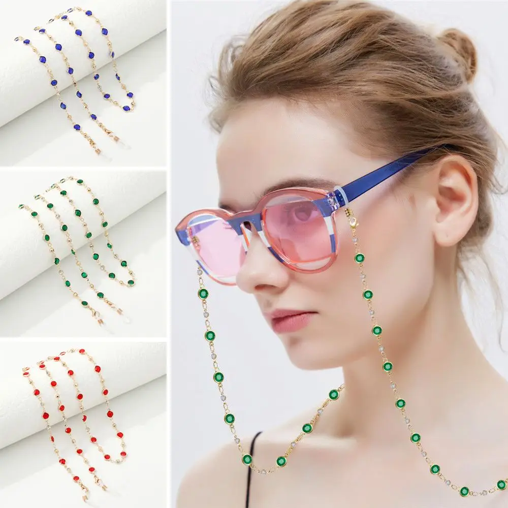 

Vintage Long Crystal Eye wear Accessories Glasses Chain Eyeglass Lanyard Glasses Necklace