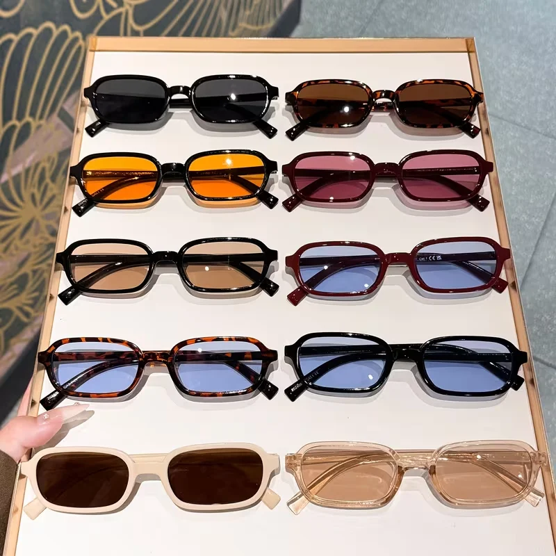 10pcs simple small frame sunglasses, suitable for shopping, dating, outdoor gatherings, the same style for men and women
