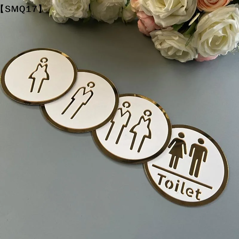 3D Toilet Sign Acrylic Men Women Bathroom Self-Adhesive Wall Sticker DIY Decor For Office Business Hotel Cafe Public Door【SMQ】