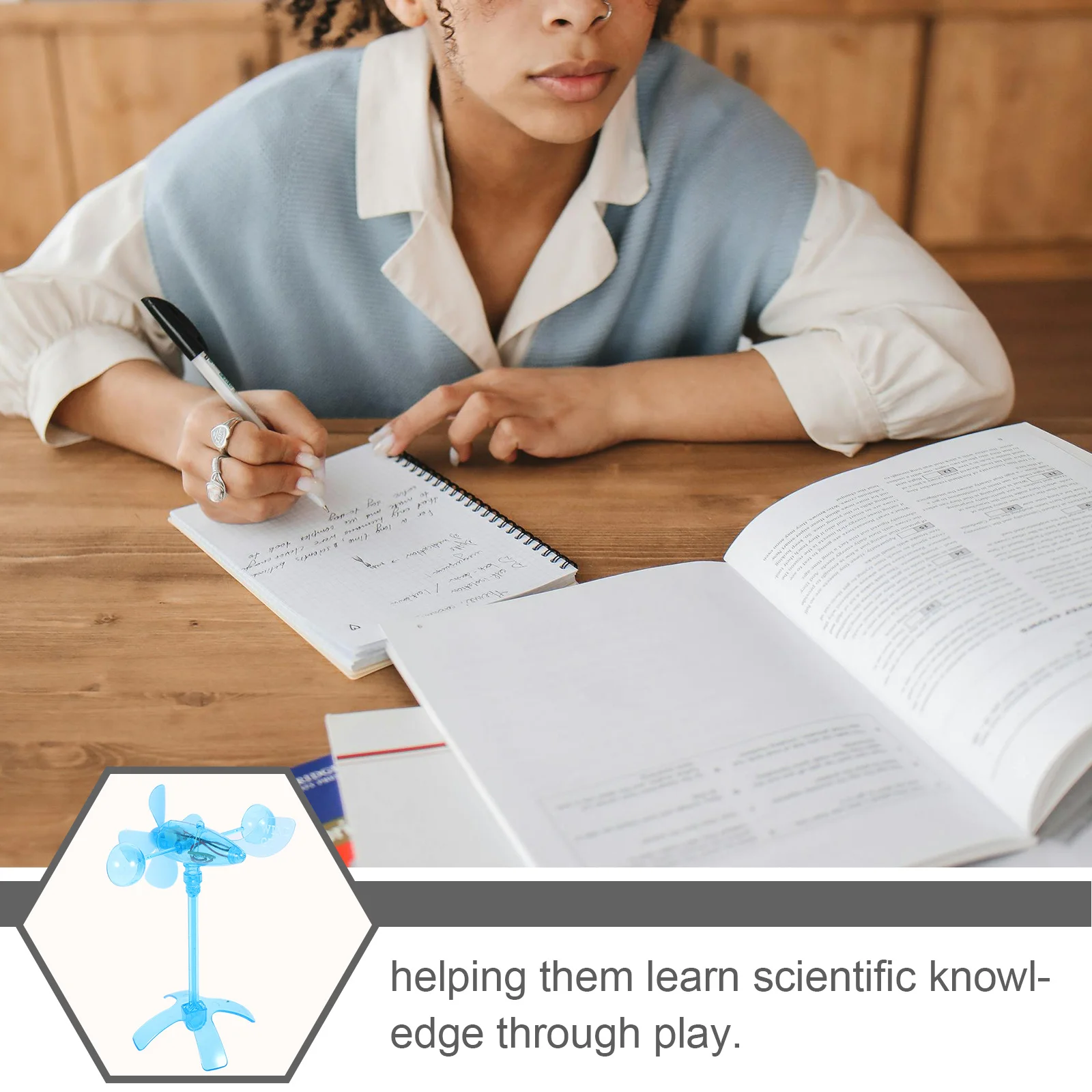 مجموعة مشروع علوم الرياح DIY للأطفال، تجربة طاقة الرياح التعليمية، مولد كرنك اليد، التعلم للاستخدام المنزلي في الفصل الدراسي #5