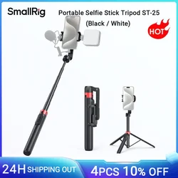 SmallRig Phone Tripod Stand w Remote, Portable Selfie Stick Tripod ST-25 Black for iPhone for Android for Video Recording -4729