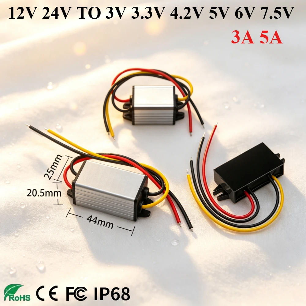 12V24V To 3V 3.3V 3.7V 4.2V 5V 6V 7.5V 3A 5A Power Supply Voltage Converter Buck Step-Down Module DC To DC Converter For Car