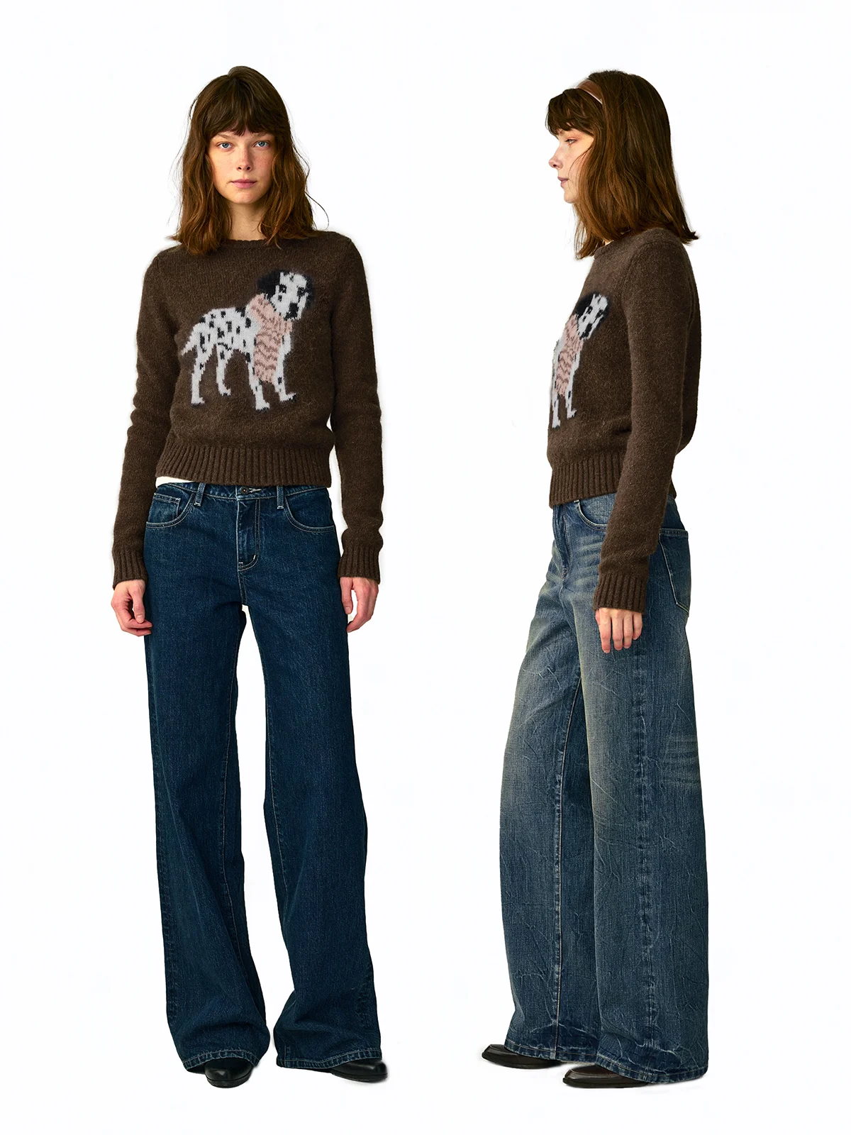 

Шерсть альпаки с приталенными плечами, круглый шарф Ne, свитер на голову для собак, женский повседневный теплый зимний длинный свеч, свитер...