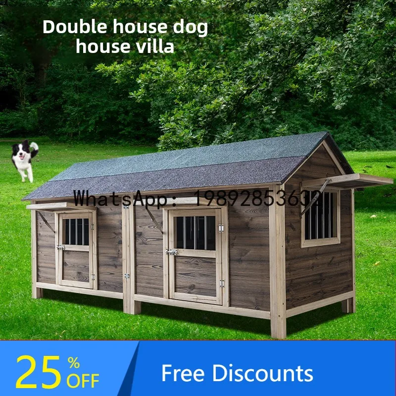 CZ Outdoor Warm Rainproof All-Season Dog Cage Outdoor Dog House Summer Villa Small Medium Large Dogs Solid Wood
