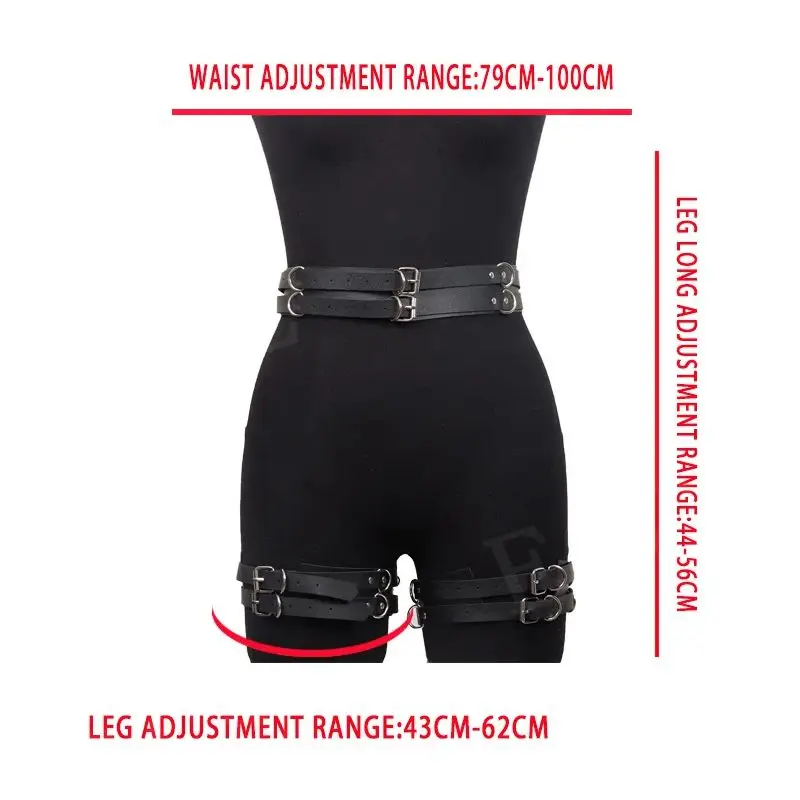 Ceinture sexy SFP en cuir PU pour femme, bondage de jambe, jarretière, bretelles de jambe, bas de cuisse, lingerie punk