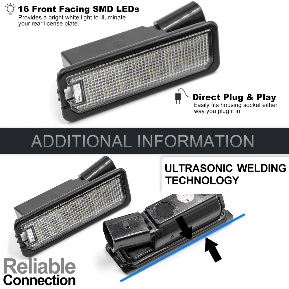 2x dla VW Passat B6 B7 B8 Sedan 2005-2022 Passat CC 2009-2017 pełny biały Canbus Led oświetlenie tablicy rejestracyjnej Parking Tag lampy