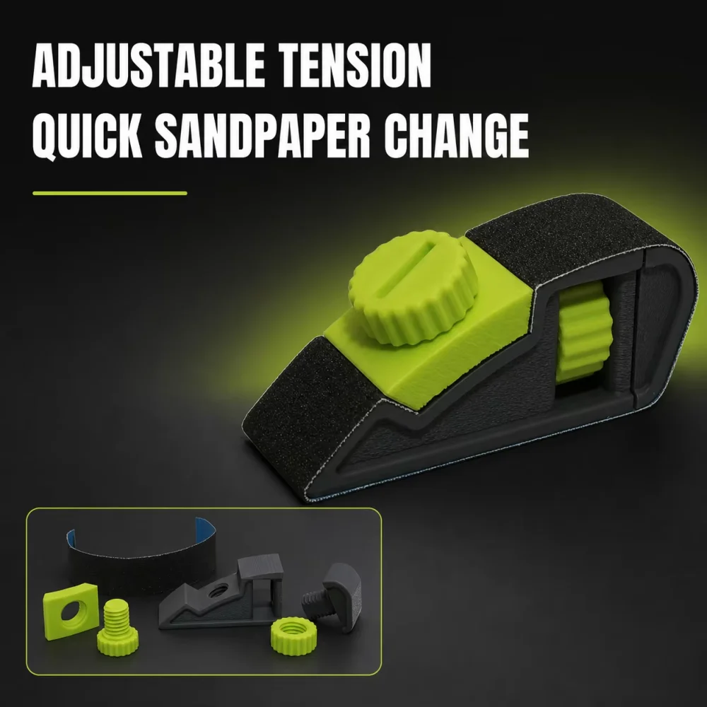 Adjustable Tension Handheld Sandpaper Holder Clamp for Woodworking Models Polishing Sanding Tool with Quick Change Design