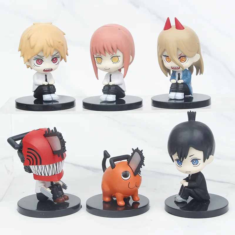 Chainsaw Man 5PCS Denji Pochita PVC รูปปั้น Action Figurine โต๊ะสะสมอะนิเมะรุ่นของเล่นตัวเลขของขวัญ