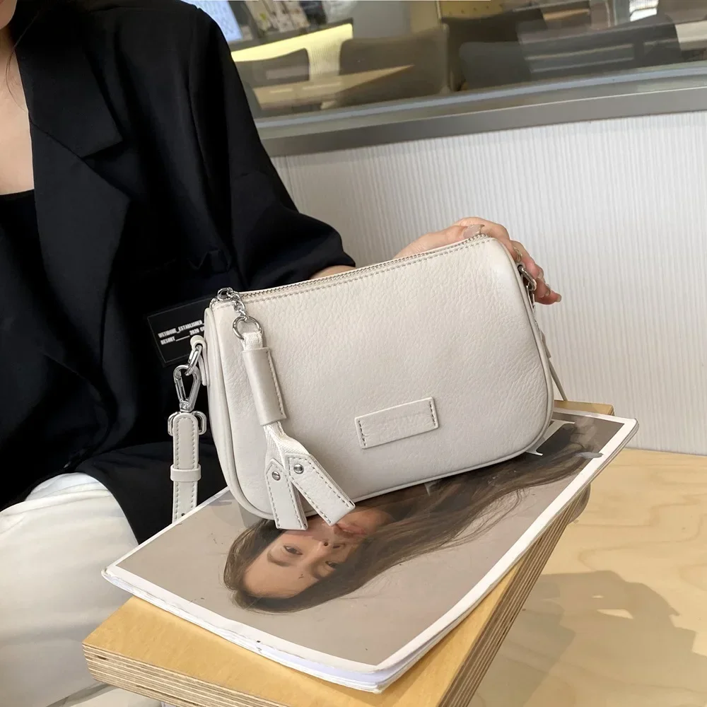 

Fashionable High-end Small Square Bag New First Layer Cowhide Natural Fall Bag Genuine Leather Shoulder Crossbody Bag