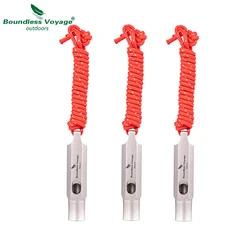 Boundless Voyage silbato de titanio, silbato de seguridad de supervivencia de emergencia con cordón para entrenadores, llavero deportivo de entrenamiento