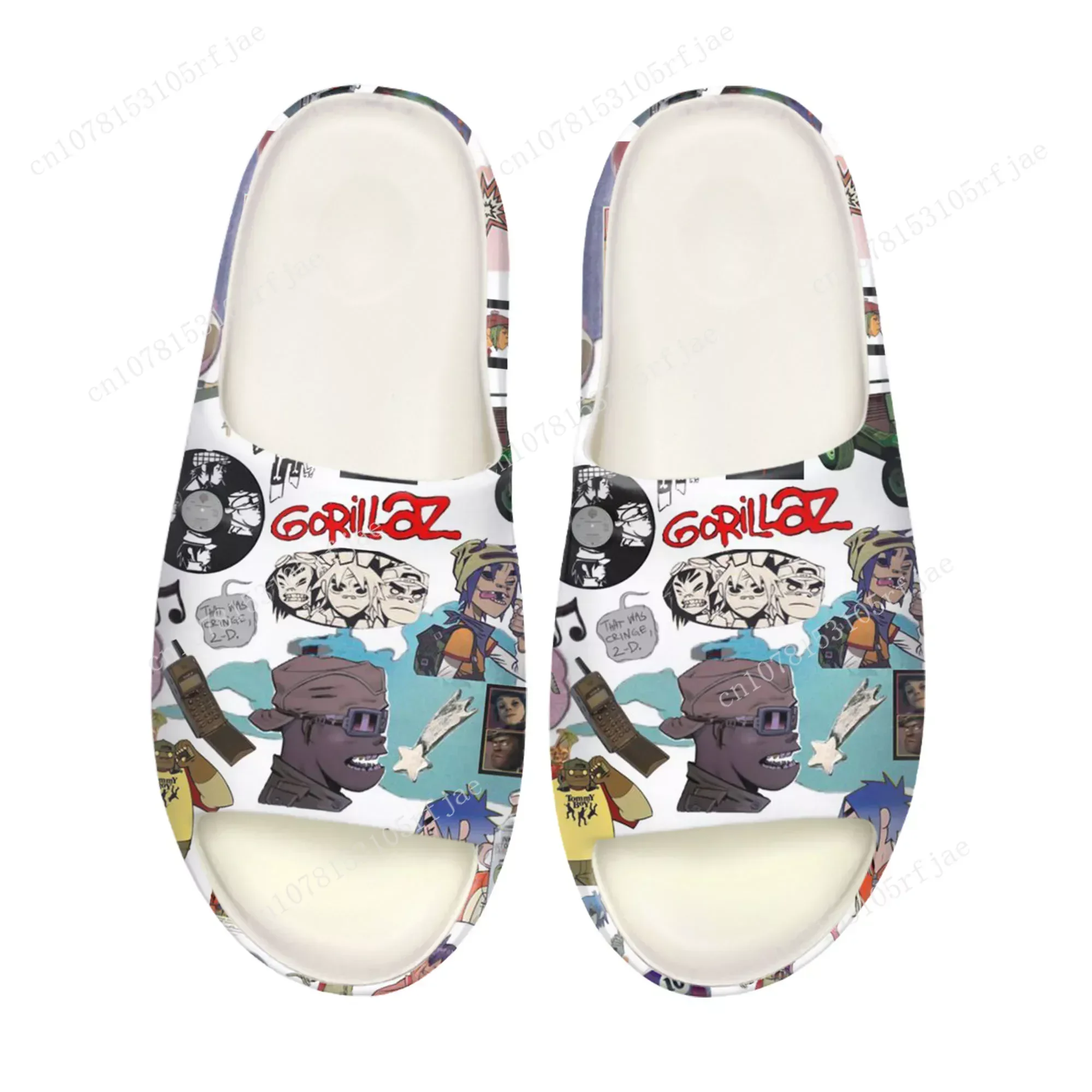 Gorillaz Band Soft Sole Sllipers Home Clogs Step on Water Shoes Mens Womens Teenager Customize Bathroom Beach on Shit Sandals
