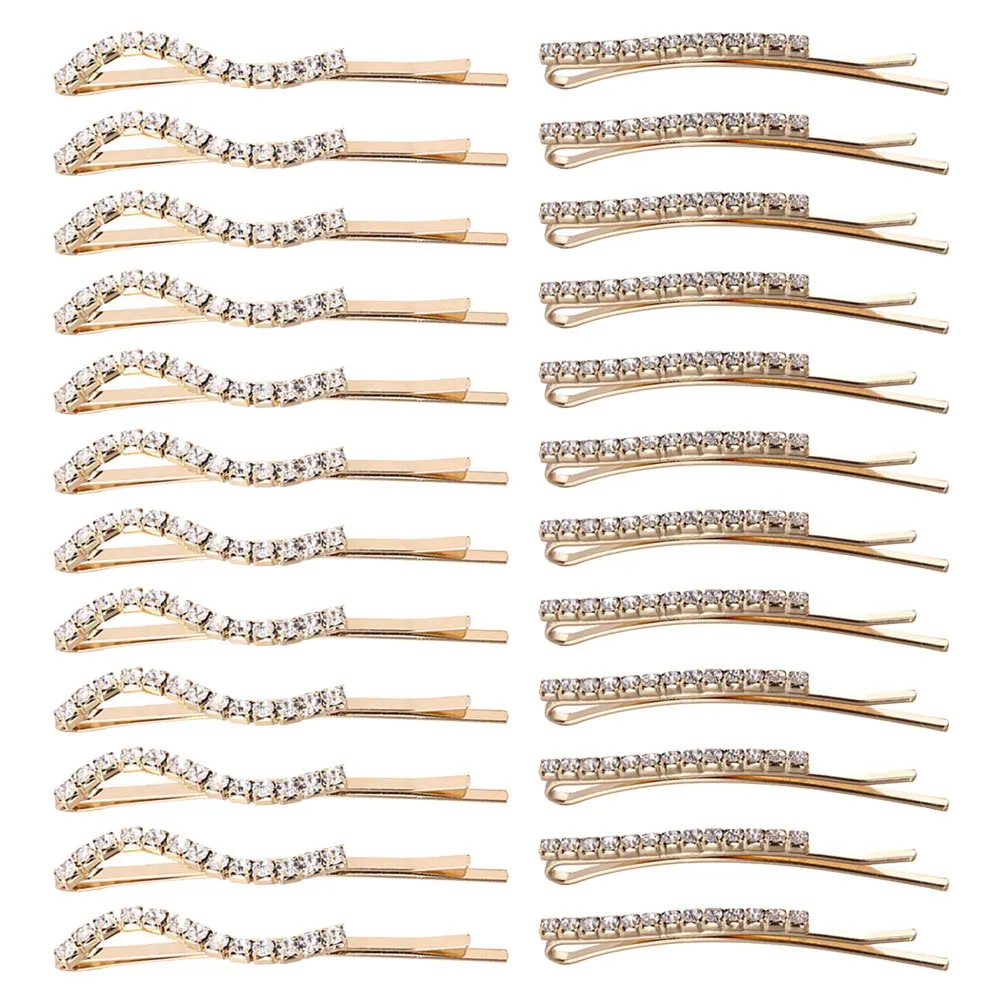

24Pcs Rhinestone Hair Clips for Women Bling Side Clips Sparkle Jewelry for Wedding Rhinestone Side Hair Clip Bobby Clips,