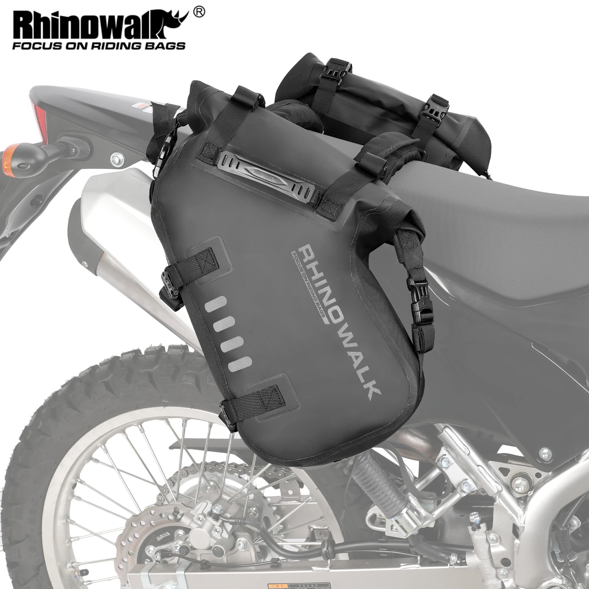 

Rhinowalk Motorcycle Tail Seat Bag 18L Waterproof Motor Saddlebag Fit Honda Suzuki Yamaha KTM Motorbike Tail Side Luggage