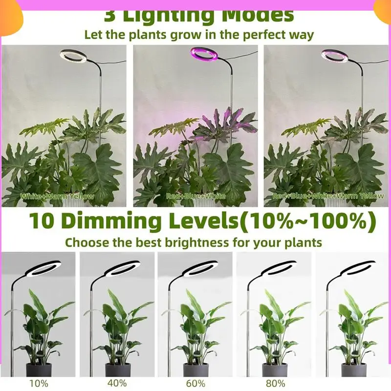 A23P 160 مللي متر الطيف الكامل 72LED عكس الضوء النبات تنمو ضوء الطيف الكامل ضوء النبات ملء الضوء 3 طرق عكس الضوء الموقت الأبيض