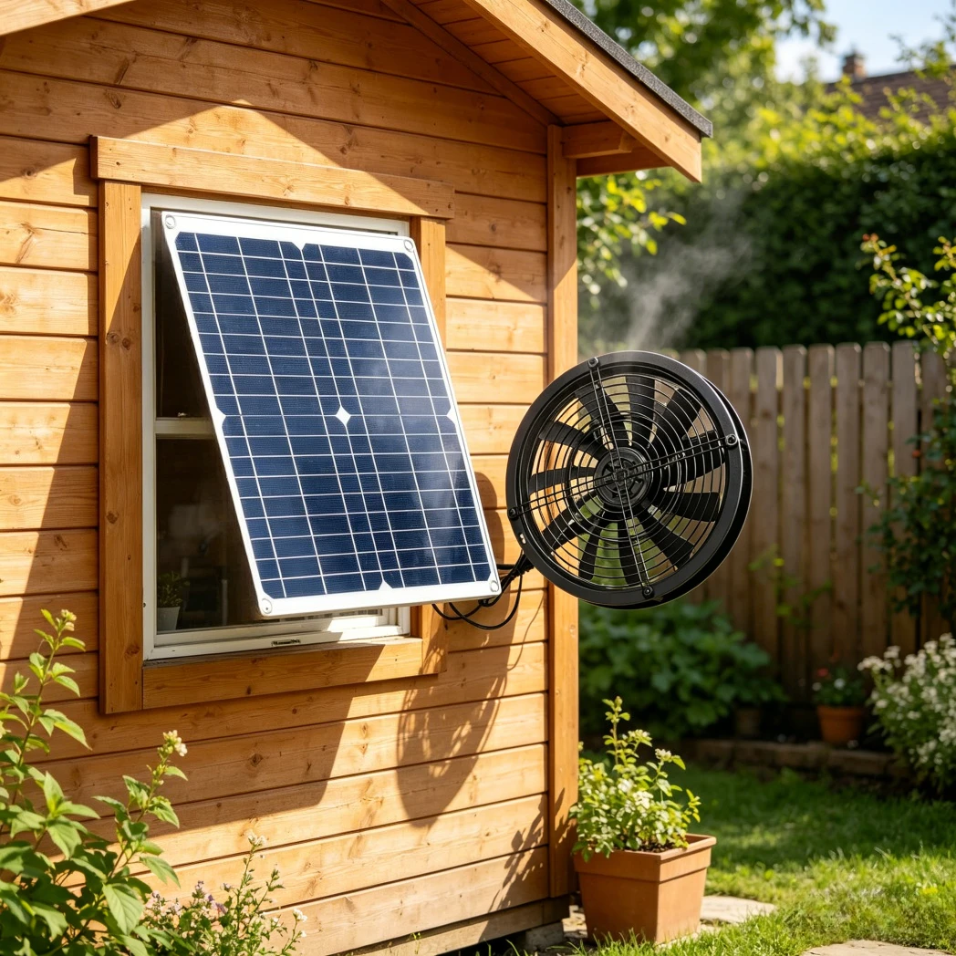 NEW 6 Inch Solar Exhaust Fan Kit Auto Ventilation Weatherproof Energy Saving for Greenhouse Dog House RV Chicken Coop Shed