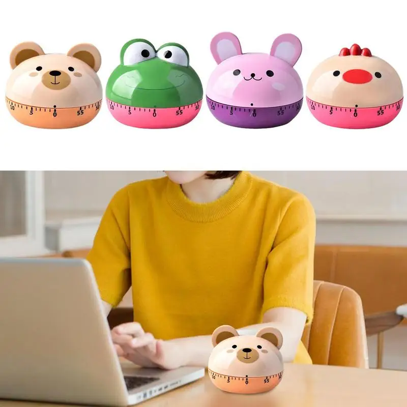 Cartoon Animal Shape 60 Minute Kitchen Timer Manual Timer Countdown Clock Baking Helper Gadgets Tool Home Decor For Cooking