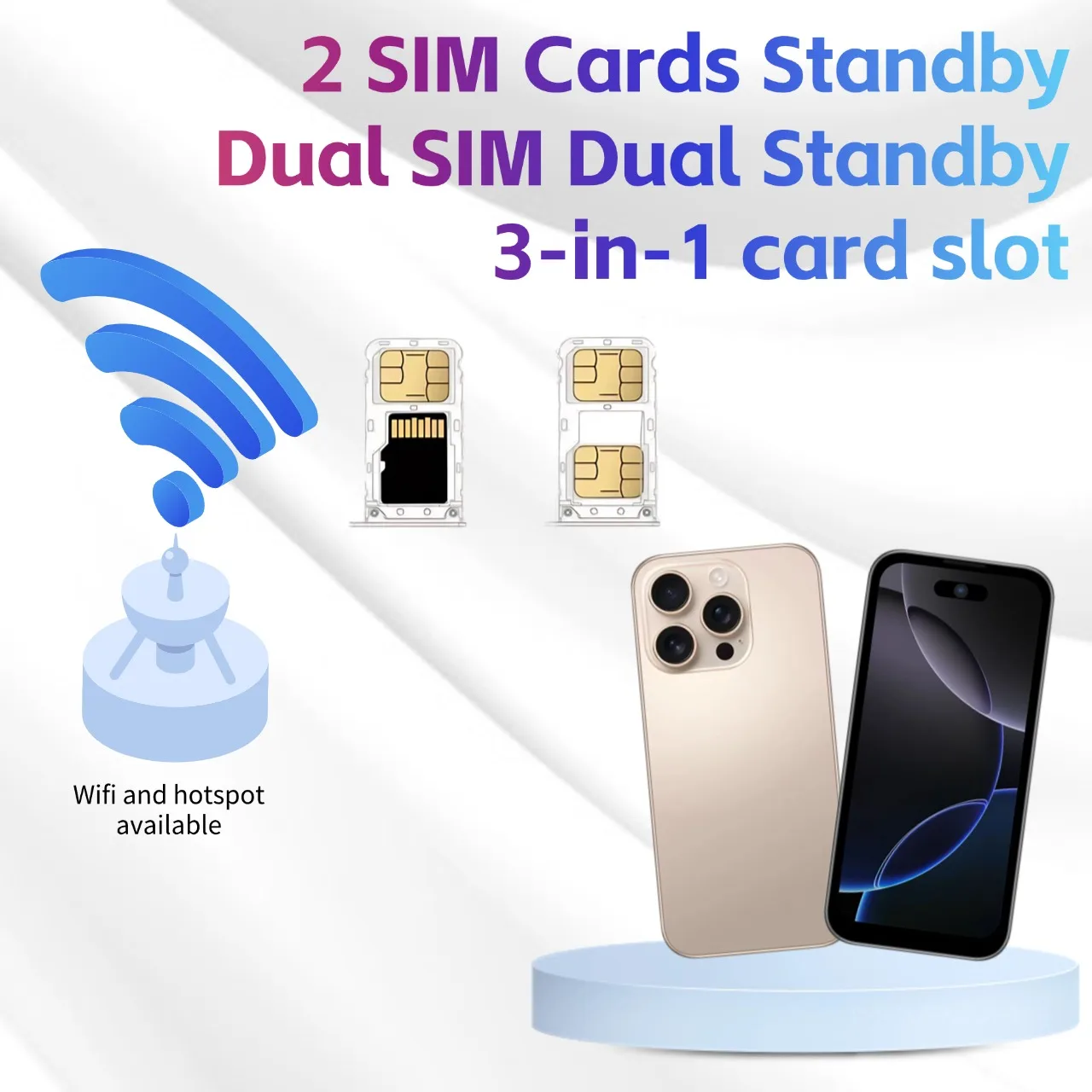 Android 8.1 OS 3G WCDMA Mini Smart Mobile Phone 3.75" Screen Dual SIM 1GB+16GB Two Camera WiFi Hotspot Pocket Size Google Play