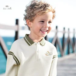 Dave Bella 2024 nuovi vestiti primaverili Polo bambino bambino bambini Top Fashion Casual maniche lunghe Cool Undershirt DB1248096