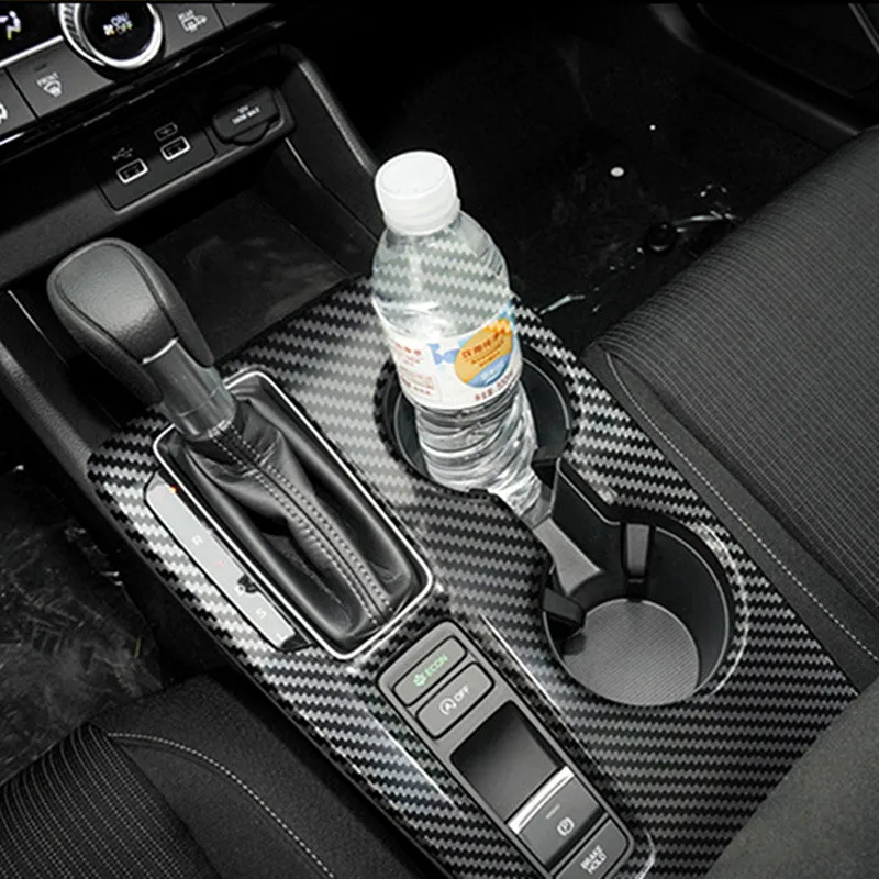 

For Honda Civic 11th MK11 2022 2023 Gear Box Control Gear Position Panel Carbon Fiber Water Cup Panel ABS Car Assessoires