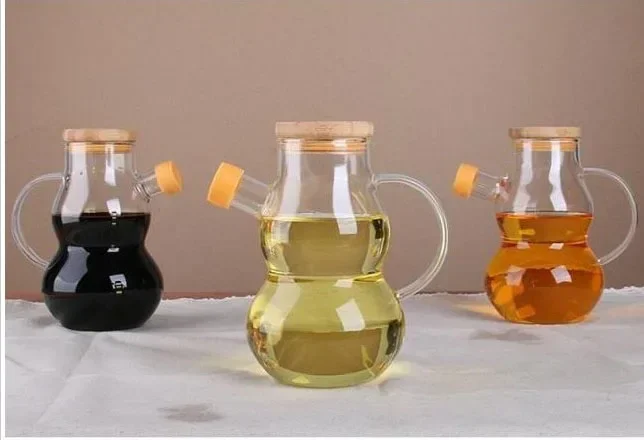 1PC 500ML Glass Cruet Olive Oil Bottle Pourer Vinegar Bottle Sauce Bottle Oil Dispenser OK 0356