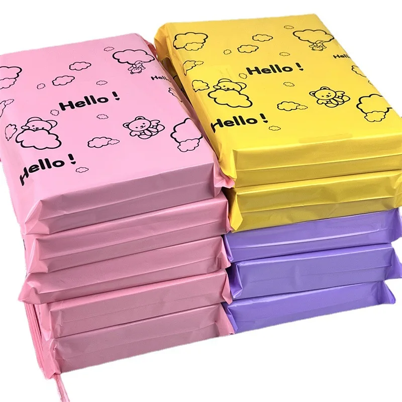 10Pcs Bear Courier Bag Envelope Packaging Bags Pink Waterproof Self Adhesive Seal Pouch Shipping Mailing Bag Transport Bag