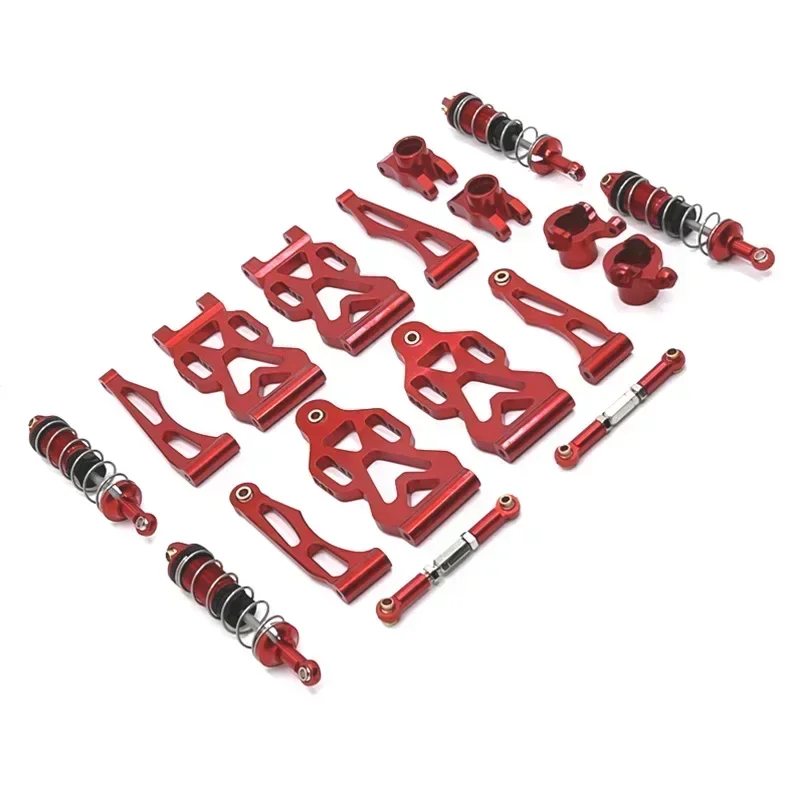 1/16 RC Car Metal Upgrade Parts Kit Front and Rear Arm Shock Absorber for SCY 16101 16102 16106 16201 JJRC Q130A Q130B Q141 Q117