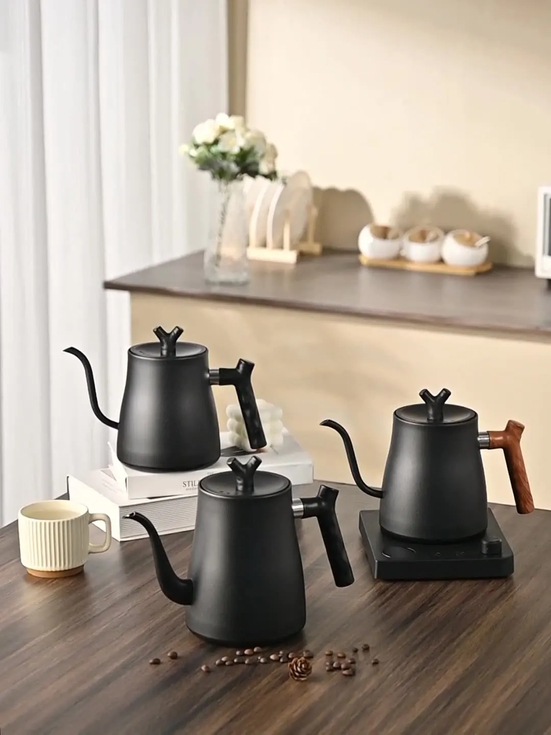 

Электрический чайник Трансграничный интеллектуальный термостатический электрический чайник Кофейник Горшок на гибкой шее Горшок для ручного заваривания