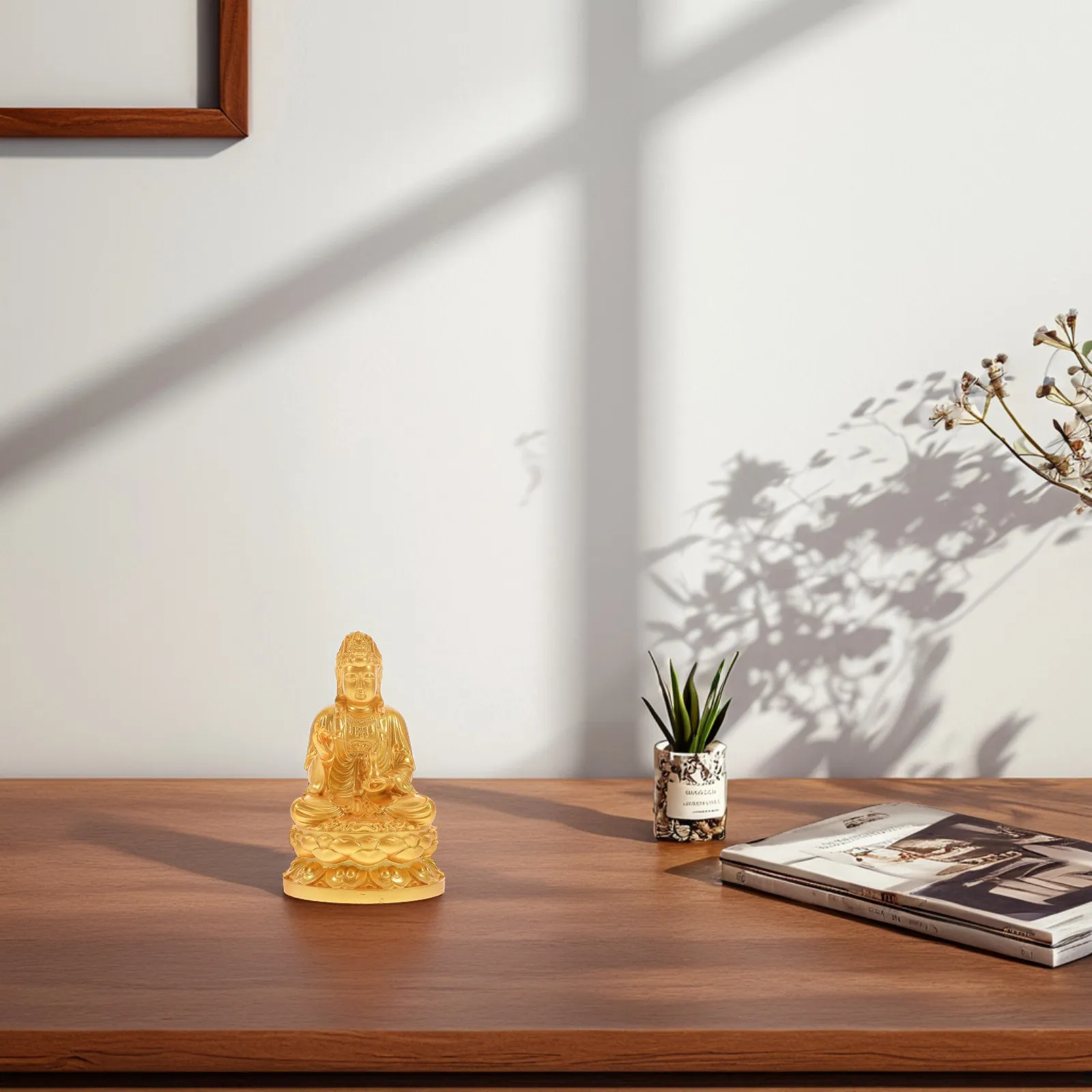 Resin Guan Yin Statue Buddhist Resin Home Decoration Indoor Tabletop Zen Meditation Spiritual Decor