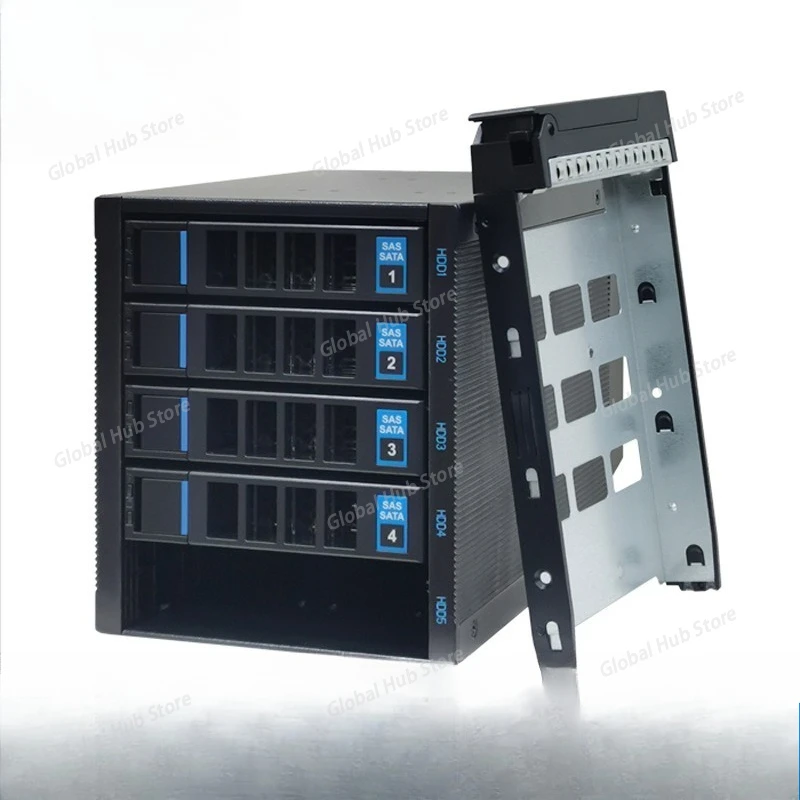 5-Disk Hot-swappable Module 3-drive Hard Disk Cage with Backplane SATA Chassis Storage Expansion SAS