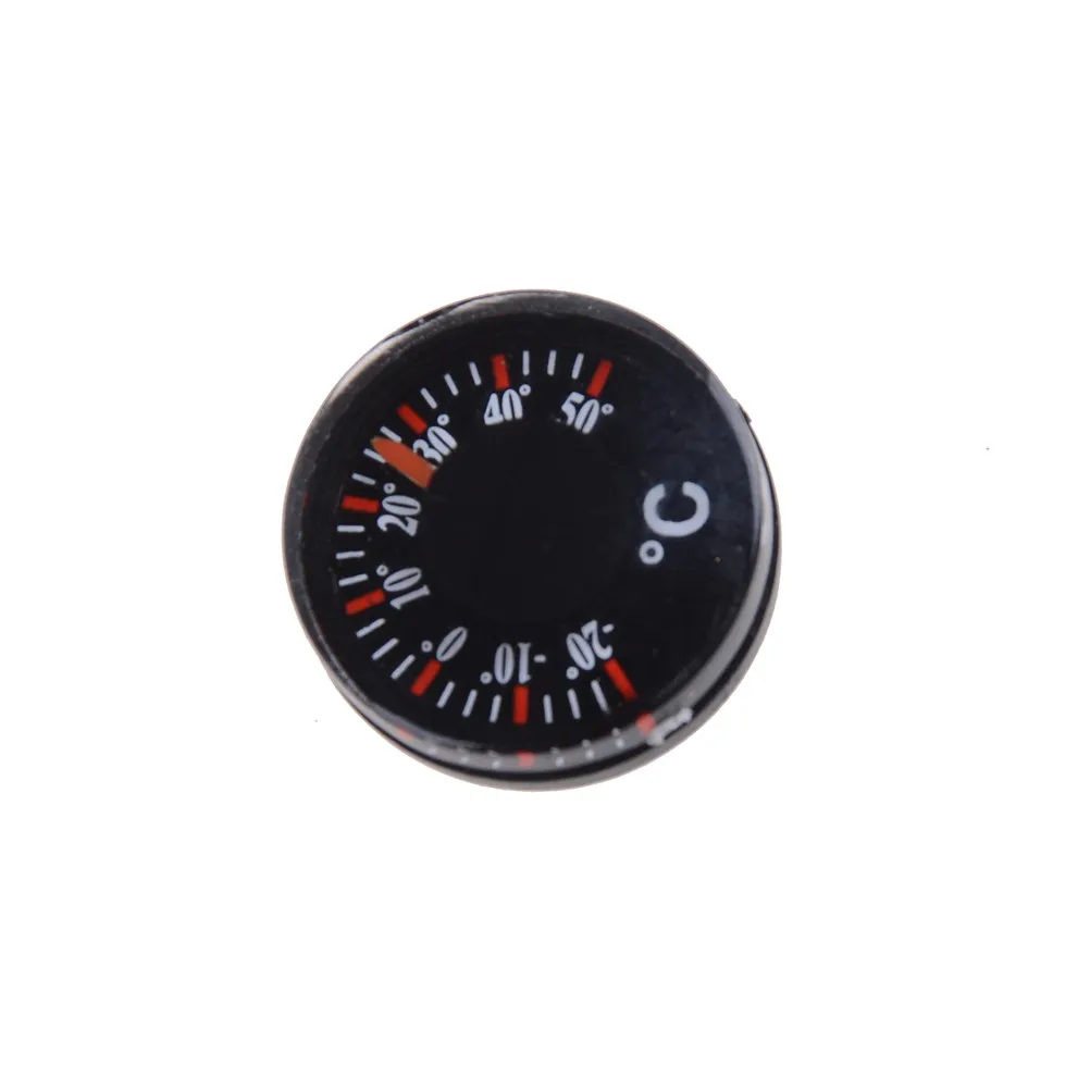 Mini Round Diameter 20mm Outdoor Waterproof Plastic Circular Car Thermometer pointer Degrees Celsius Thermometer 1Pc