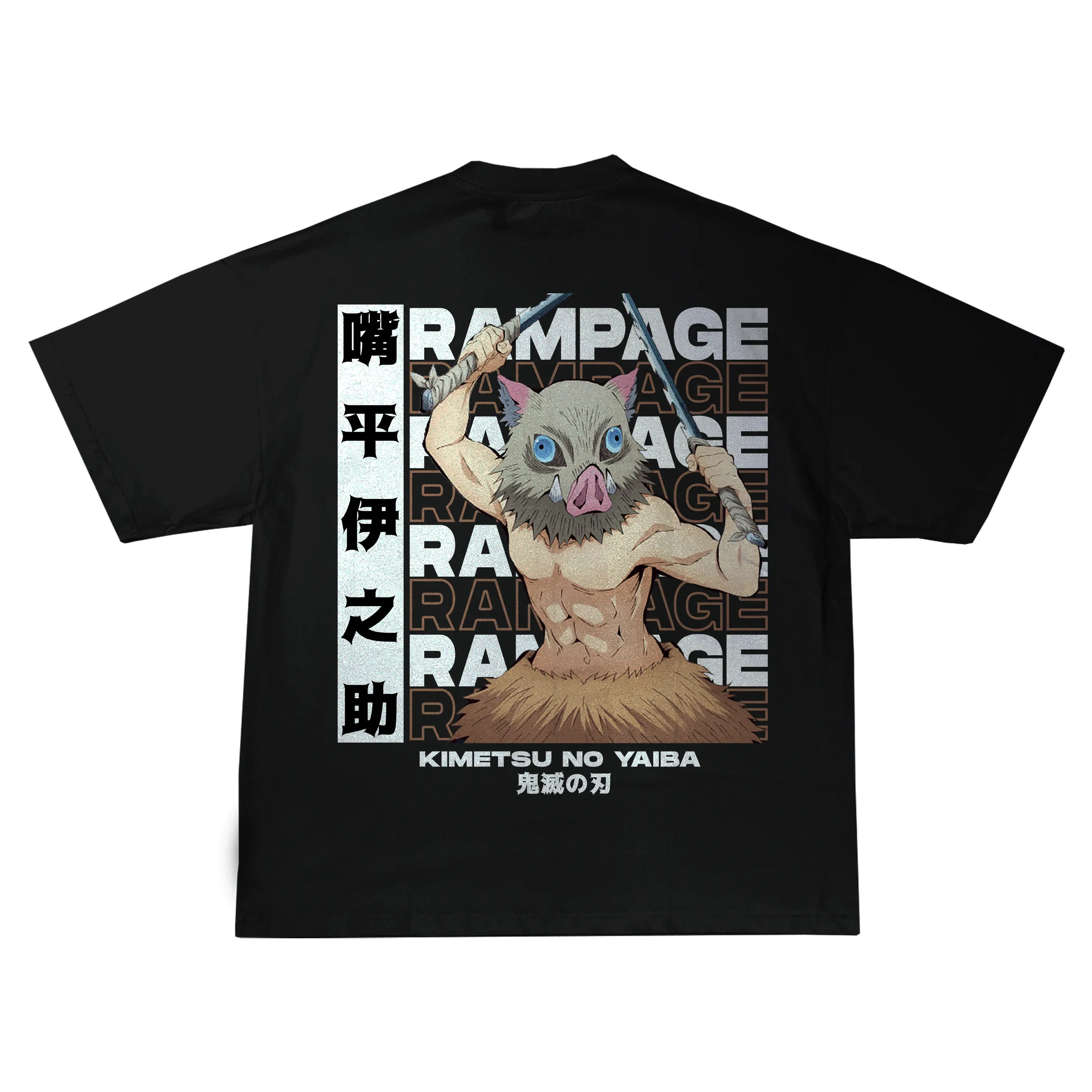 Harajuku أنيمي شيطان القاتل Hashibira Inosuke الجرافيك تي شيرت مطبوع الرجال النساء بلايز عادية فضفاض الصيف تي شيرت للجنسين تي شيرت #2