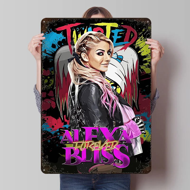 Alexa Bliss Printed Poster Customized Wall Art Retro Vintage Metal Tin Signs for Home Desk Decor Decoration Bedroom Decorations